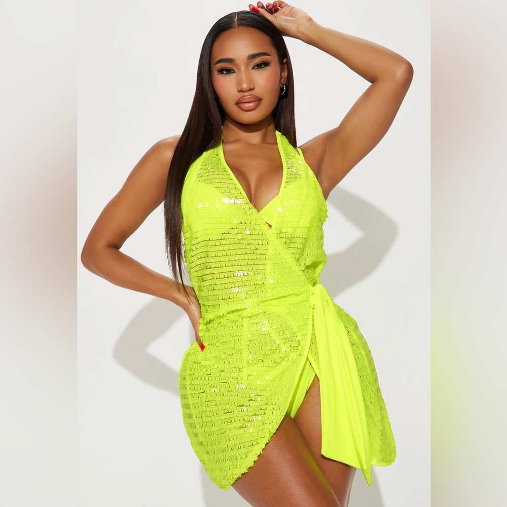 Fashionova fluorescent swimwear set. (4 pieces)
